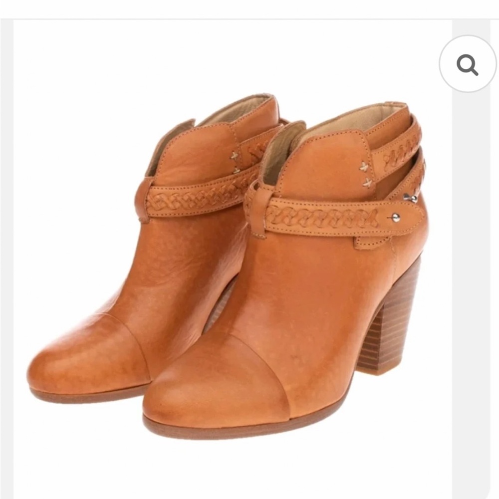 Rag & Bone brown camel Harrow braided belted ankle leather boots SZ 8.5 - Picture 8 of 11